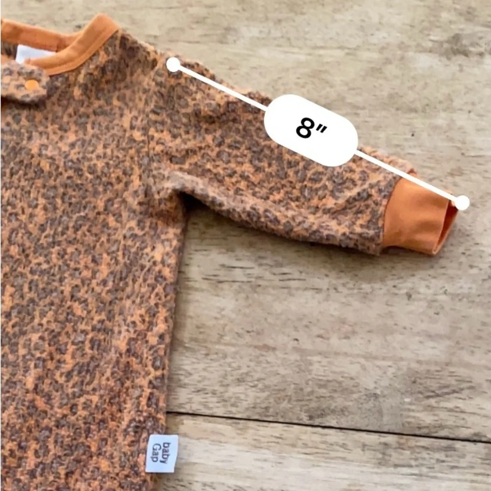 Vintage Baby Gap Infant Sz S 3-6 mo Leopard‎ Print Footie One Piece